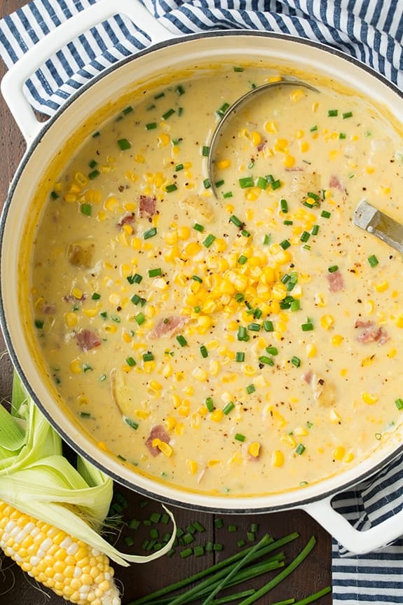 A bowl of summer corn chowder