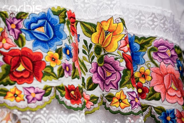Colorful embroidered cloth